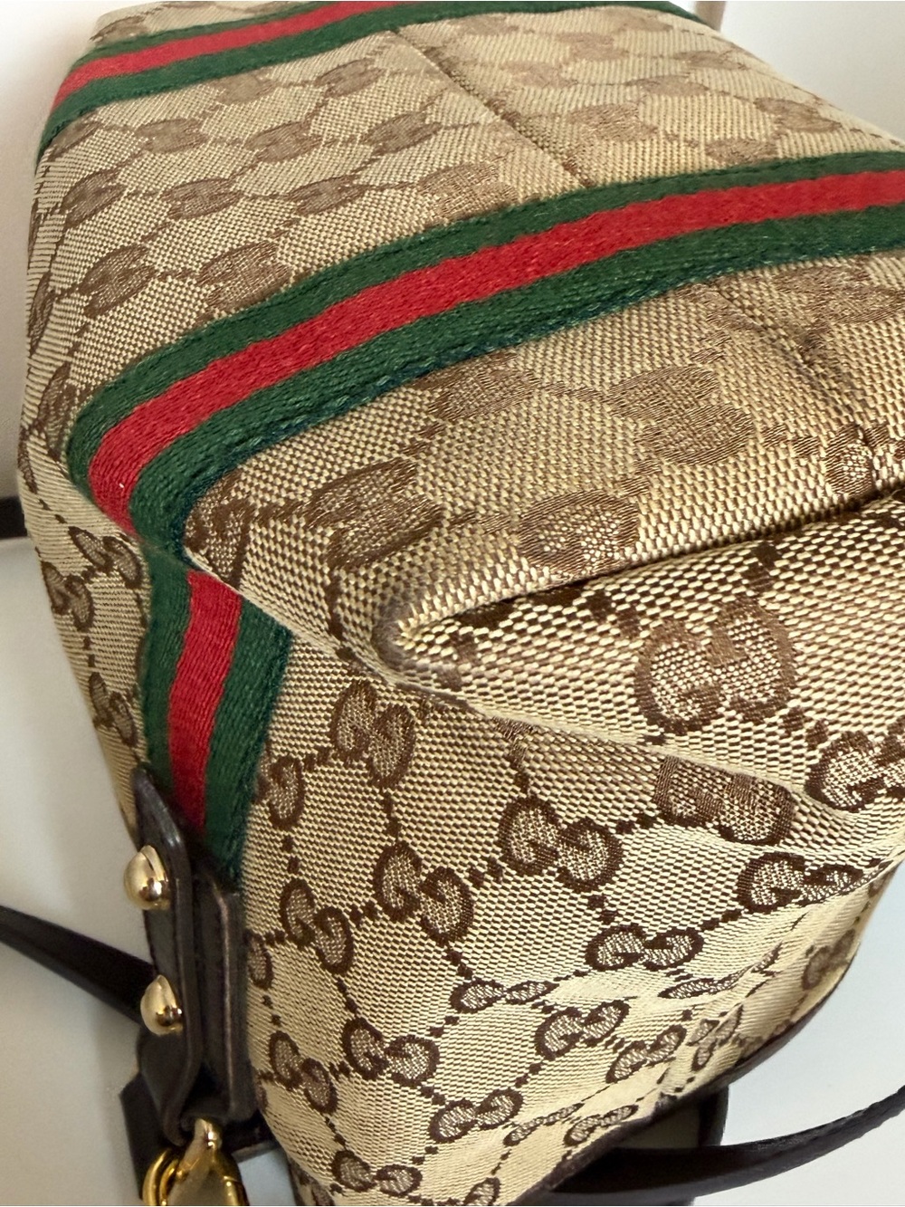 Gucci GG Canvas Mini Tote Web Stripe + leather unbranded strap - Picture 12 of 16